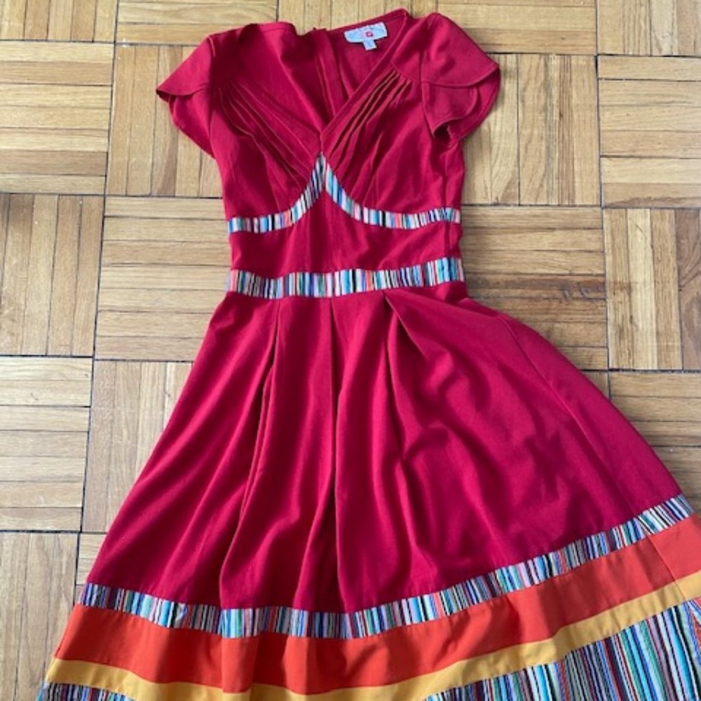Red Rainbow Dress | S